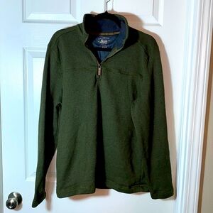 G.H. Bass Mens Army Green Quarter Zip Long Sleeve Sweater Size XL